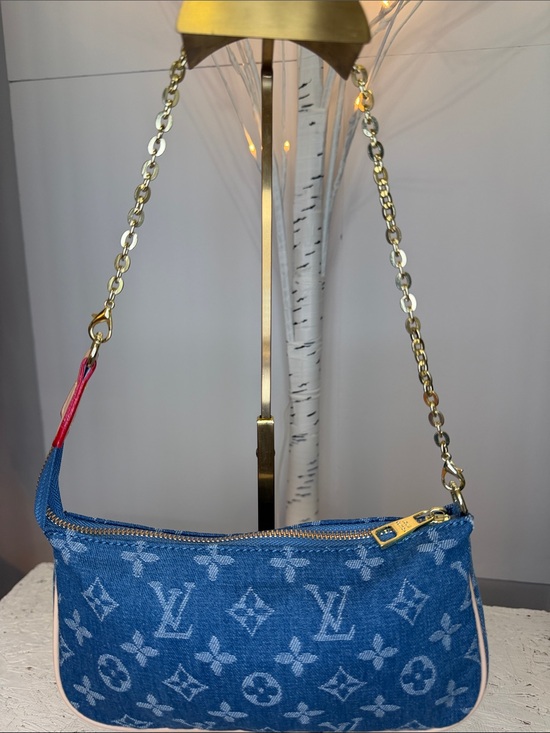 Handbags - Denim LV NWOT small shoulder bag with gold  chainSize  9 x 5” approximately